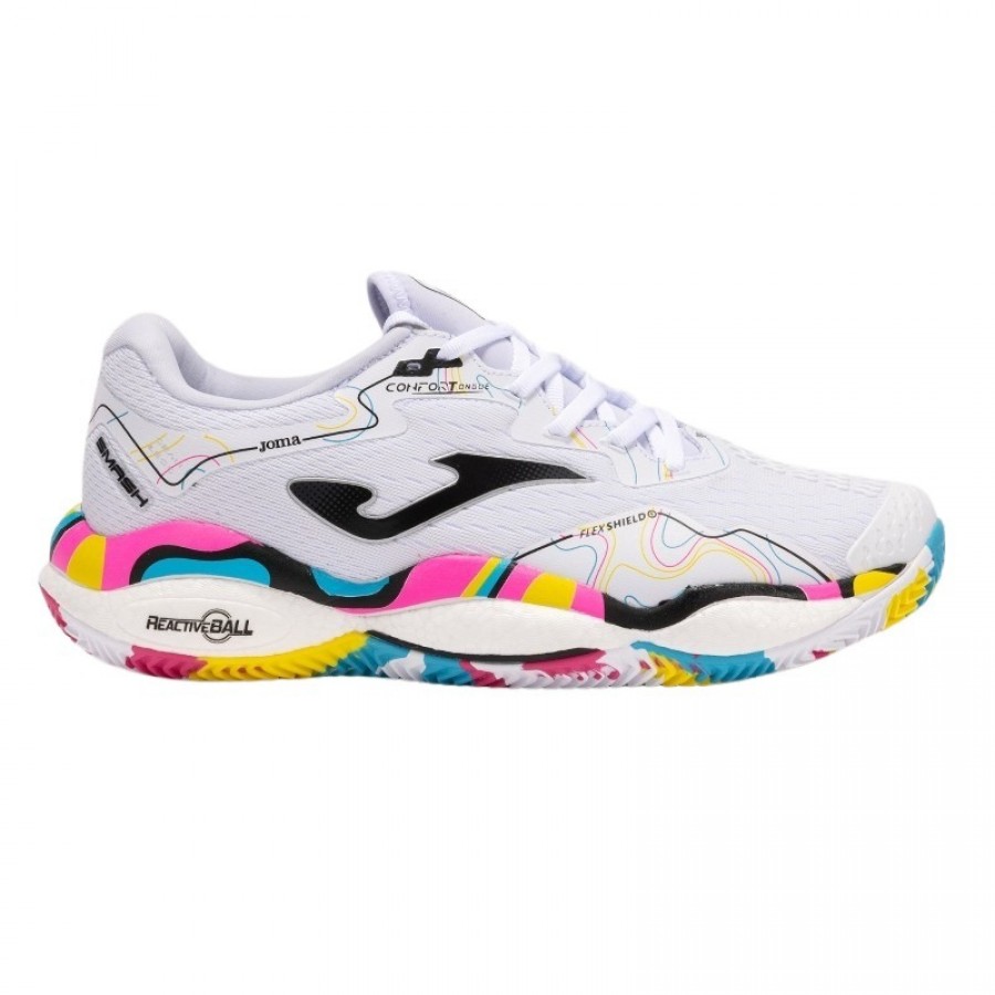 Joma Smash 2592 Blanc Baskets Multicolores  Offre - Pas cher