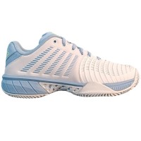 Baskets Femme Kswiss Express Light 3 HB TERRE BATTUE Blanc Bleu Vert  Offre - Pas cher