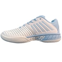 Baskets Femme Kswiss Express Light 3 HB TERRE BATTUE Blanc Bleu Vert  Offre - Pas cher