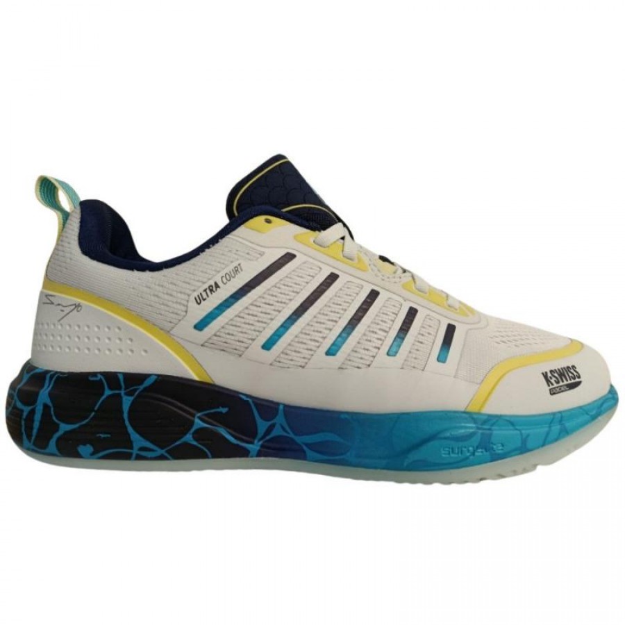 Kswiss Sanyo Ultra Court Padel Branco Azul Tênis  Oferta + Barato