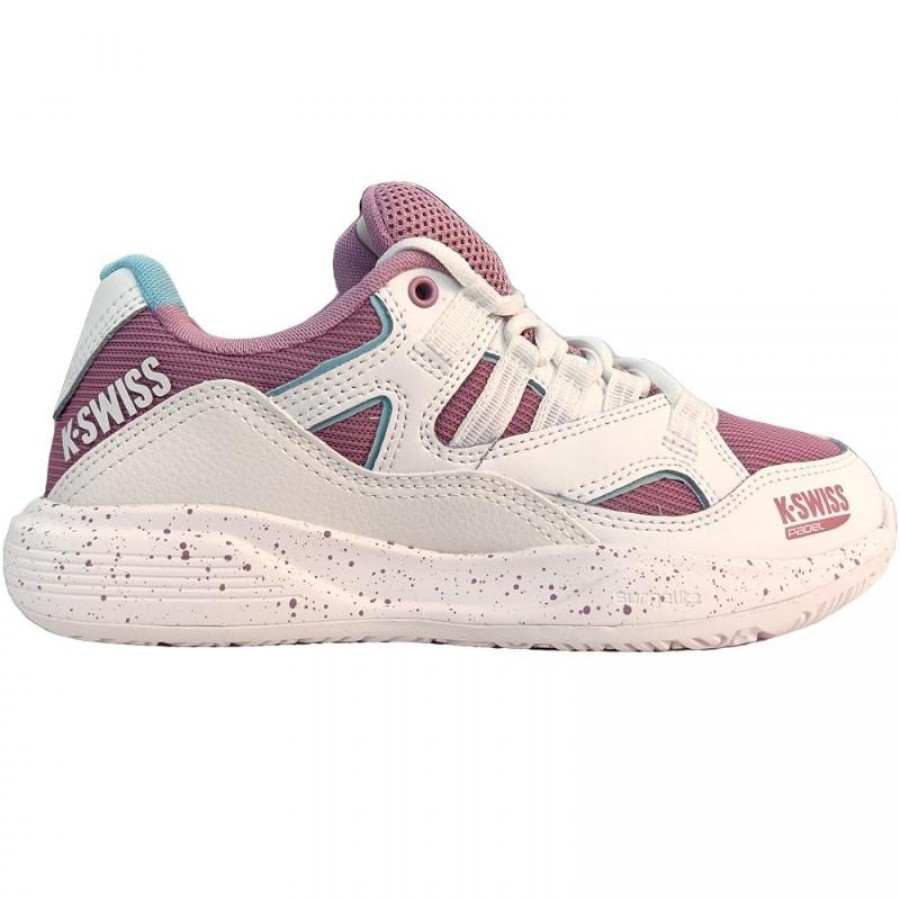 Baskets Femme Kswiss Tura Team Padel Blanc Violet  Offre - Pas cher