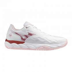 Zapatillas de Padel Mizuno Wave Enforcer Court Clay Blanco Rojo Mujer
