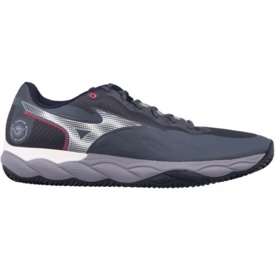 Mizuno Wave Enforce Court Clay Gray White Blue Sneakers  Offer + Cheap