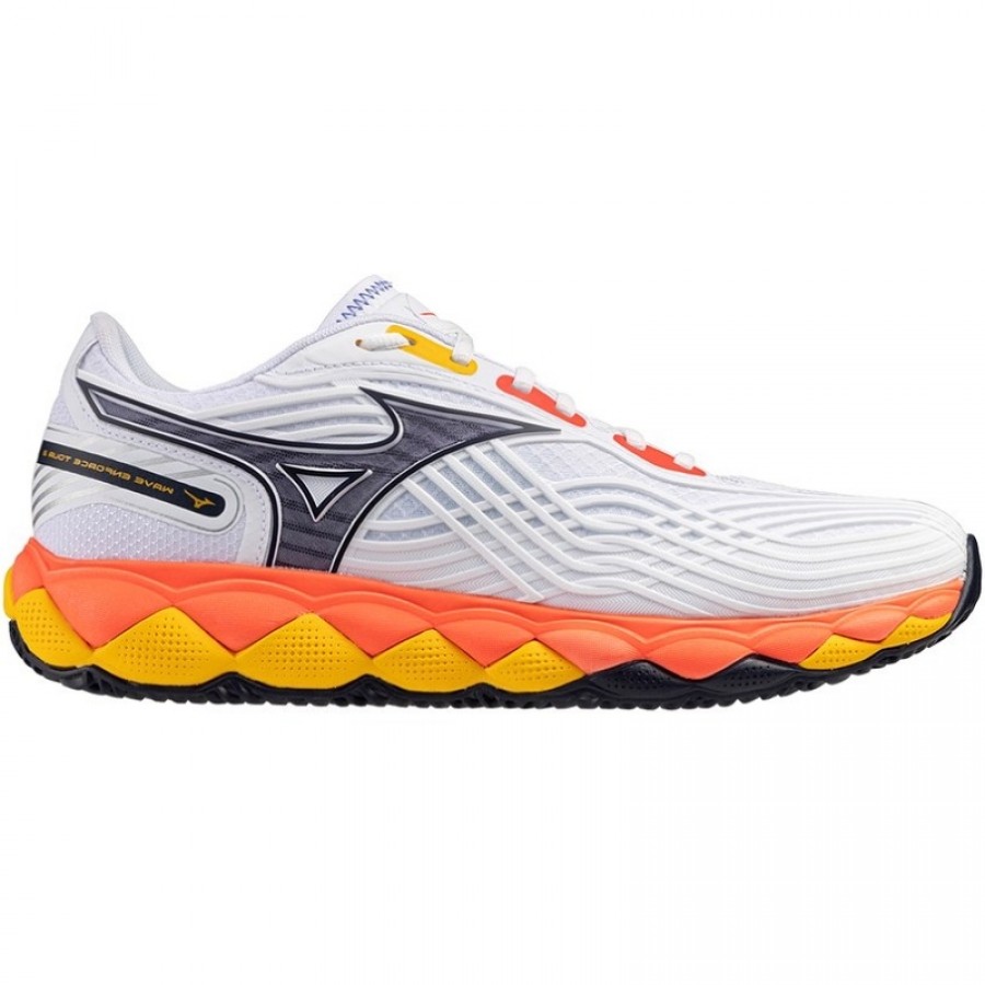 Mizuno Wave Enforce Tour 2 Clay White Blue Coral Sneakers  Offer + Cheap