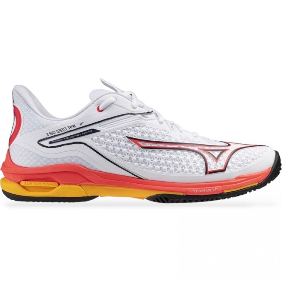 Zapatillas Mizuno Wave Exceed Tour 6 Clay Blanco Coral Amarillo  Oferta + Barato
