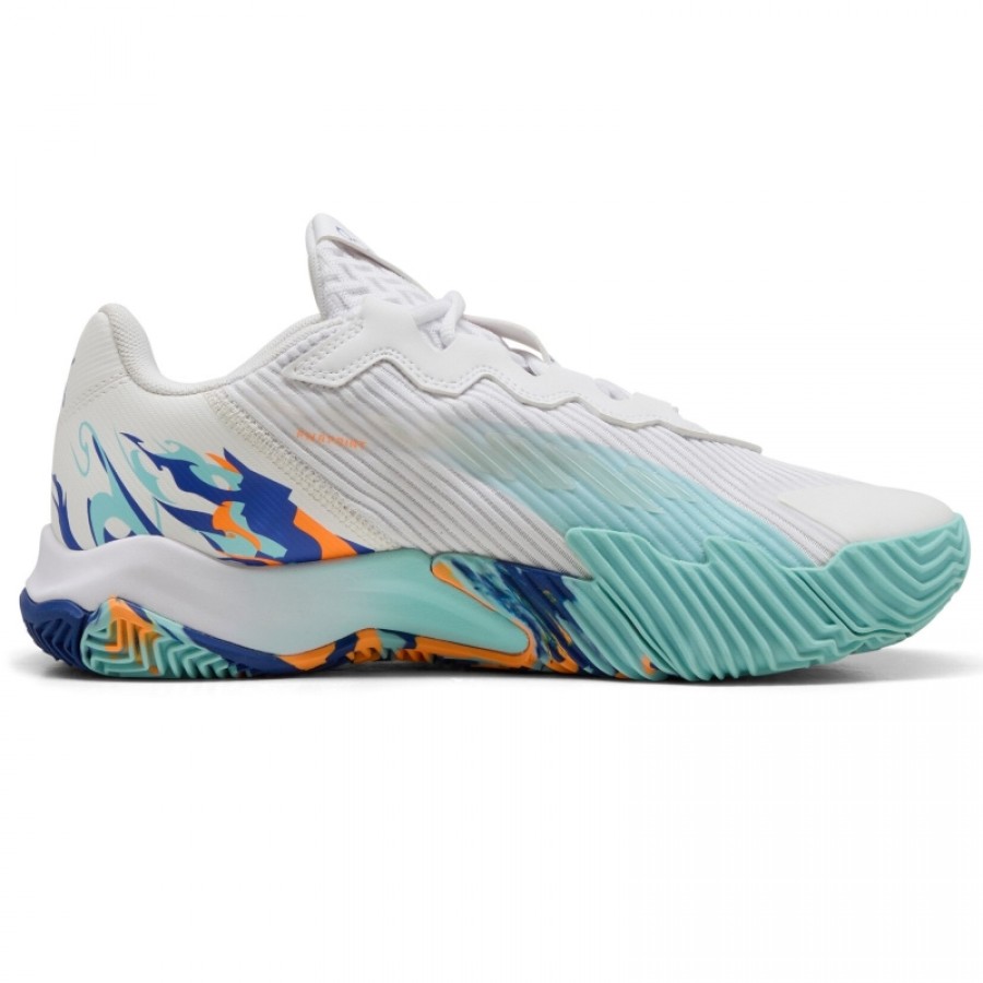 Puma Nova Elite Blanc Noir Bleu Baskets  Offre - Pas cher
