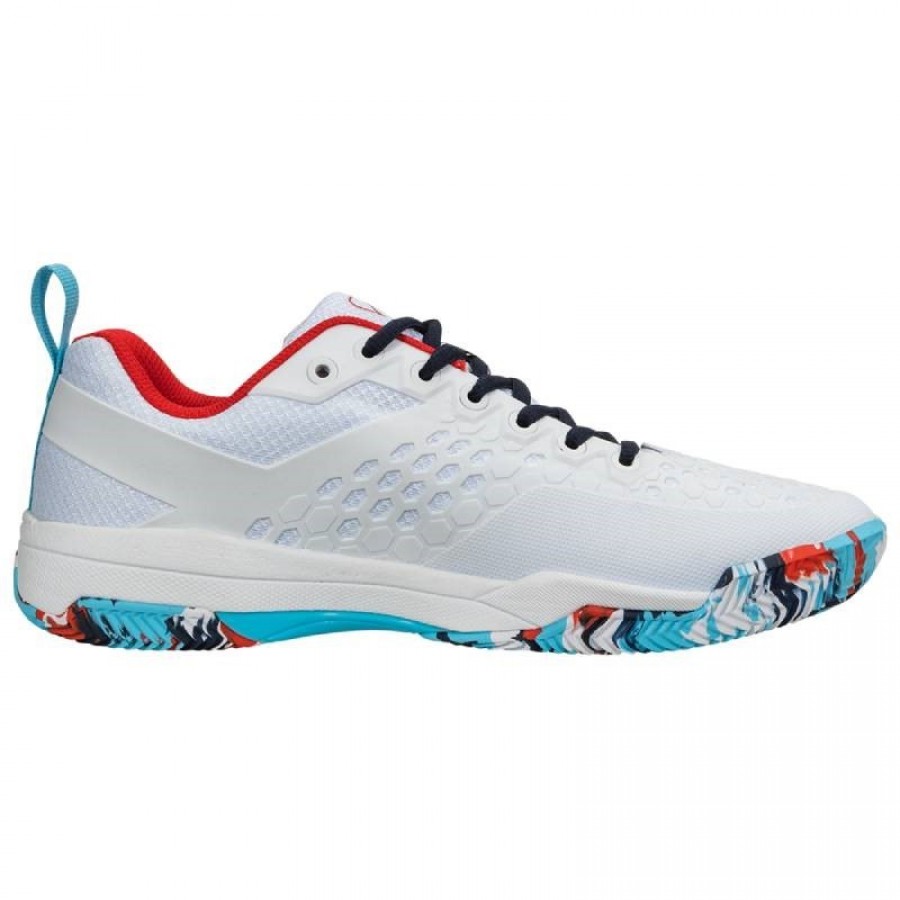 Salming Rebel Light Dazzle Branco Vermelho Azul Sapatos Femininos  Oferta + Barato