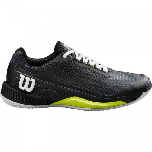Zapatillas Wilson Rush Pro 4.0 Clay Negro Blanco Amarillo Zapatillas Wilson Rush Pro 4.0 Clay Negro Blanco Amarillo